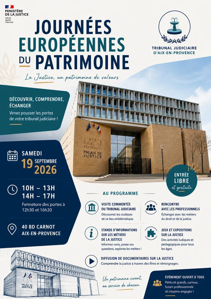 Visite commentée du tribunal judiciaire d'Aix-en-Provence